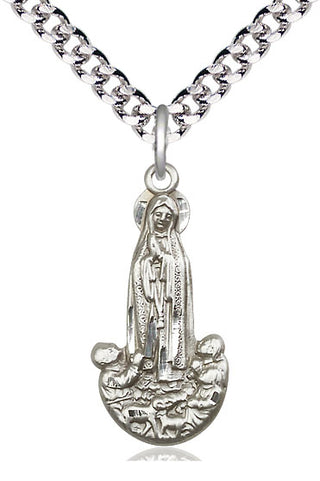 Sterling Silver Our Lady of Fatima Medal Catholic Jewelry