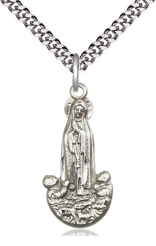 Sterling Silver Our Lady of Fatima Medal Catholic Jewelry
