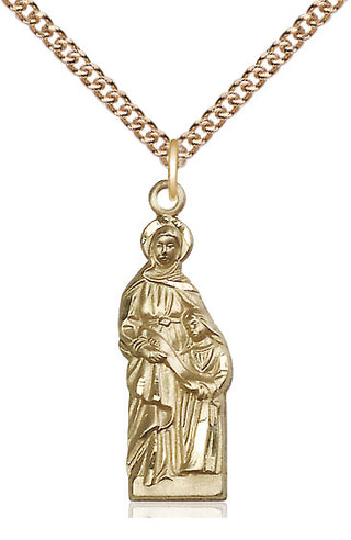 14kt Gold Filled Saint Ann Medal Catholic Jewelry