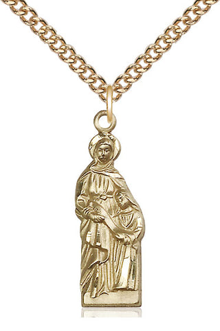 14kt Gold Filled Saint Ann Medal Catholic Jewelry