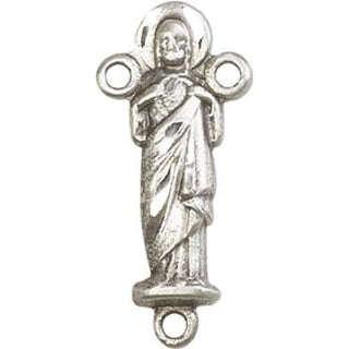 Sterling Silver Sacred Heart Rosary Center