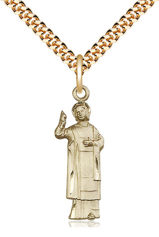 14kt Gold Filled Saint Stephen Medal Catholic Jewelry