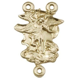 14kt Gold Filled Saint Michael the Archangel Rosary Center Rosary Center