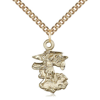 14kt Gold Saint Michael the Archangel Medal