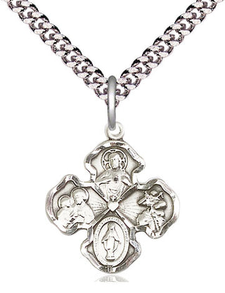 Pewter 4-Way Medal Religious Jewelry