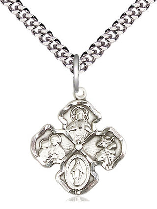 Pewter 4-Way Medal Religious Jewelry
