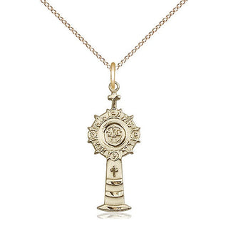 14kt Gold Filled Monstrance Medal Catholic Jewelry