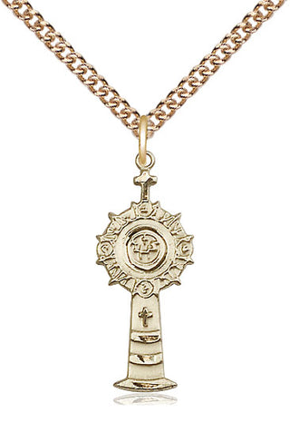 14kt Gold Filled Monstrance Medal Catholic Jewelry