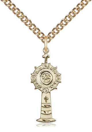 14kt Gold Filled Monstrance Medal Catholic Jewelry