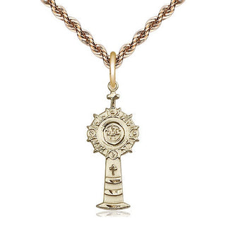 14kt Gold Filled Monstrance Medal Catholic Jewelry