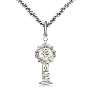 Sterling Silver Monstrance Medal Catholic Jewelry