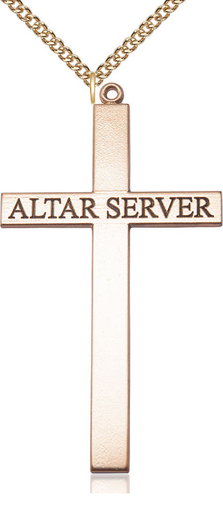 14kt Gold Filled Alter Server Cross Medal Catholic Jewelry