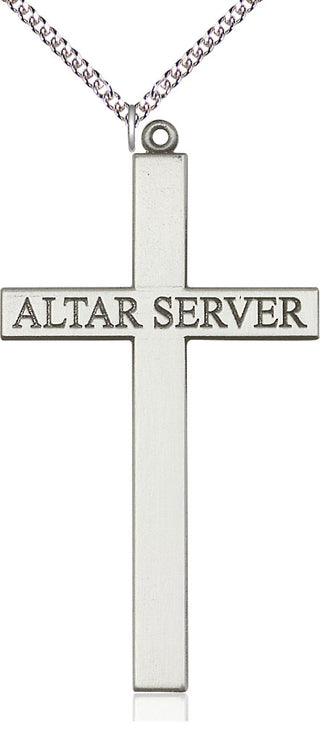 Sterling Silver Alter Server Cross Medal Catholic Jewelry