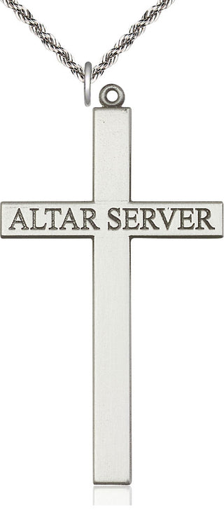 Sterling Silver Alter Server Cross Medal Catholic Jewelry