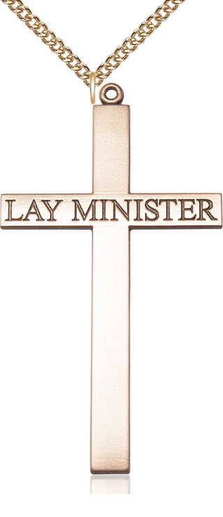 14kt Gold Filled Lay Minister Cross Medal Catholic Jewelry