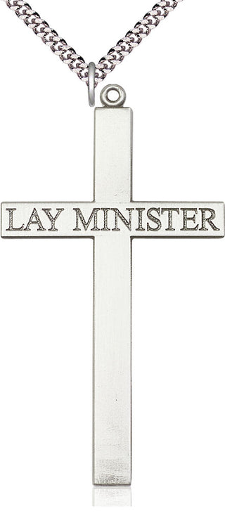 Sterling Silver Lay Minister Cross Medal Catholic Jewelry