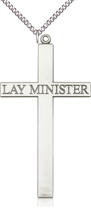 Sterling Silver Lay Minister Cross Medal Catholic Jewelry