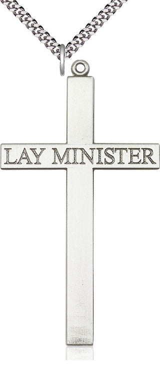 Sterling Silver Lay Minister Cross Medal Catholic Jewelry