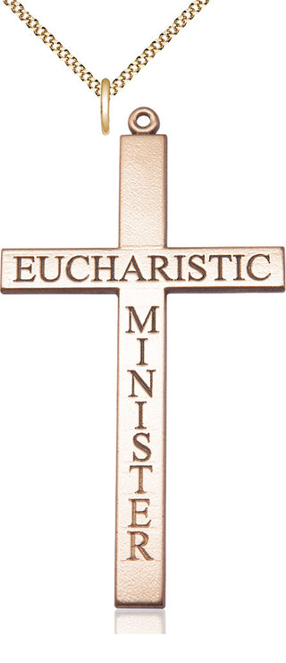 14kt Gold Filled Eucharistic Minister Cross Medal Catholic Jewelry