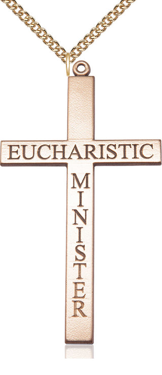 14kt Gold Filled Eucharistic Minister Cross Medal Catholic Jewelry