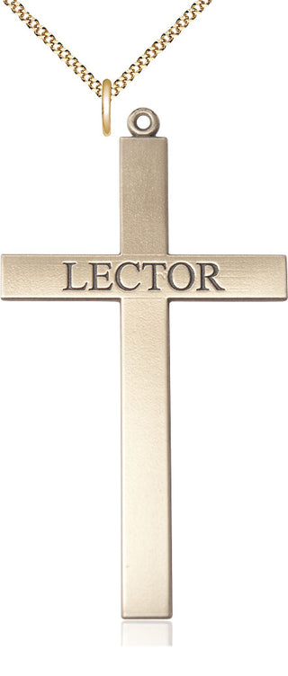 14kt Gold Filled Lector Cross Medal Catholic Jewelry