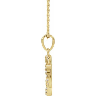 14K Yellow 1/8 CTW Natural Diamond Five-Fold Celtic-Inspired 16-18" Necklace