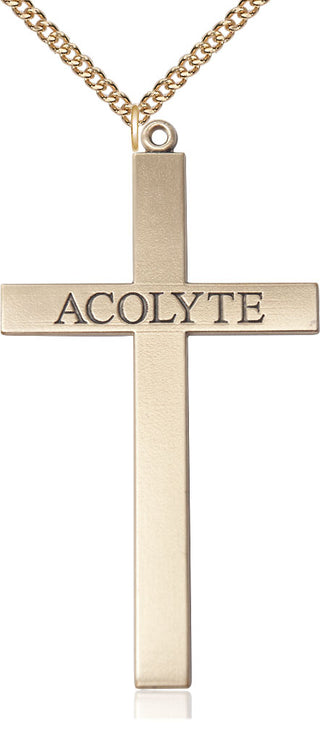 14kt Gold Filled Acolyte Cross Medal Catholic Jewelry
