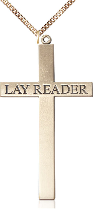14kt Gold Lay Reader Cross Medal