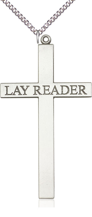 Sterling Silver Lay Reader Cross Medal Catholic Jewelry