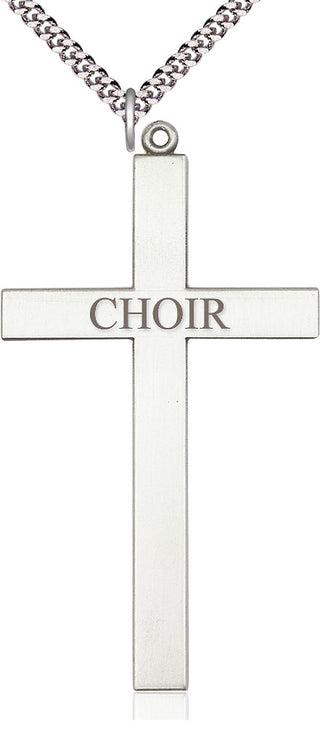 Sterling Silver Choir Cross Medal Catholic Jewelry