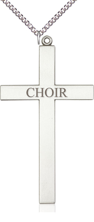Sterling Silver Choir Cross Medal Catholic Jewelry