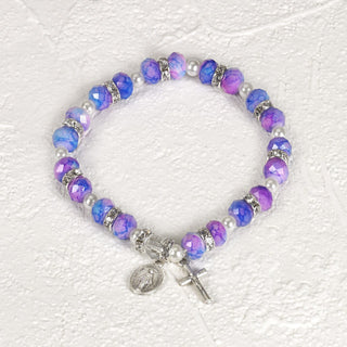 4-pack - Purple and Blue Stretch Bracelet