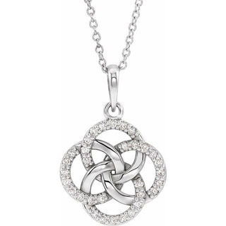 Sterling Silver 1/8 CTW Natural Diamond Five-Fold Celtic-Inspired 16-18" Necklace