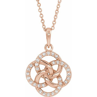 14K Rose 1/8 CTW Natural Diamond Five-Fold Celtic-Inspired 16-18" Necklace