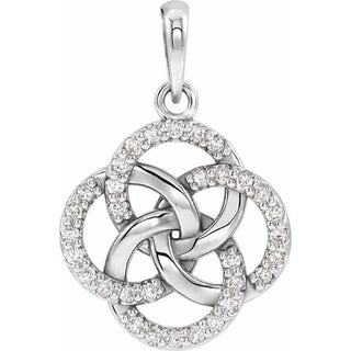 Platinum 1/8 CTW Natural Diamond Five-Fold Celtic-Inspired Pendant