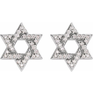 Sterling Silver 1/8 CTW Natural Diamond Star of David Earrings