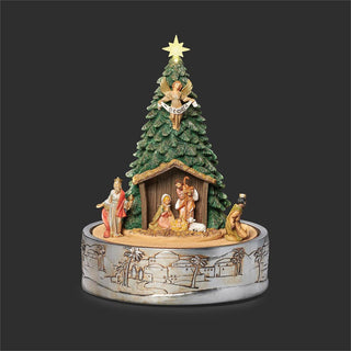 11.25-Inch Musical Nativity Tree With Rotation & Light