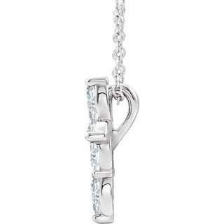 Sterling Silver 1/3 CTW Natural Diamond Cross 16-18" Necklace