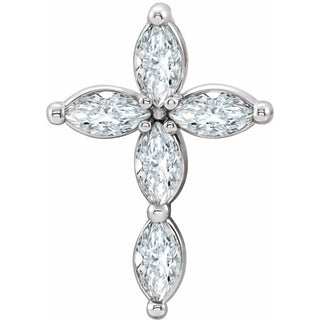 Sterling Silver Natural White Sapphire Cross Pendant