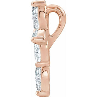 14K Rose 1/3 CTW Natural Diamond Cross Pendant