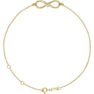 14K Yellow 1/8 CTW Natural Diamond Infinity-Inspired 6 1/2-7 1/2" Bracelet