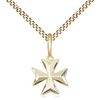 14kt Gold Filled Maltese Cross Medal Religious and Catholic Jewelry