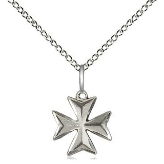 Sterling Silver Maltese Cross Medal Religious and Catholic Jewelry