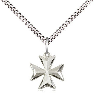 Sterling Silver Maltese Cross Medal Religious and Catholic Jewelry