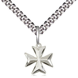 Sterling Silver Maltese Cross Medal Religious and Catholic Jewelry