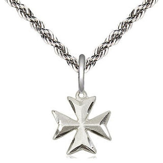 Sterling Silver Maltese Cross Medal Religious and Catholic Jewelry