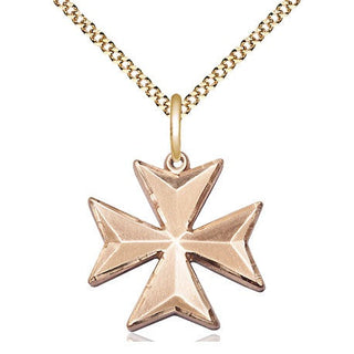 14kt Gold Filled Maltese Cross Medal Religious Jewelry