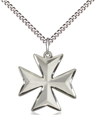 Sterling Silver Maltese Cross Medal Religious Jewelry