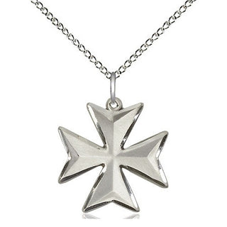 Sterling Silver Maltese Cross Medal Religious Jewelry