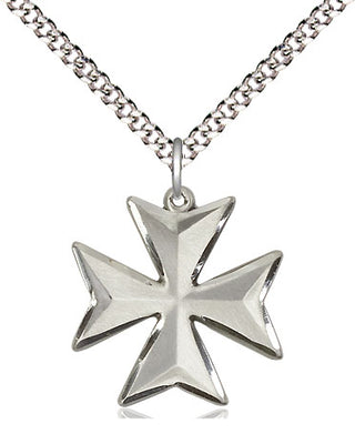 Sterling Silver Maltese Cross Medal Religious Jewelry